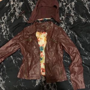 Brown faux leather jacket